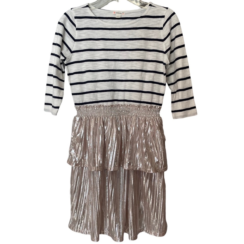 Crewcuts girls dress size 10 striped and iridescent flutter skirt